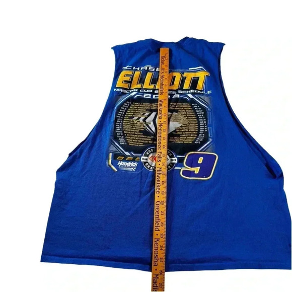 CHASE ELLIOTT #9 NASCAR CUP 75th Anniversary Cut off Sleeve TEE SHIRT Size XL - Picture 10 of 11